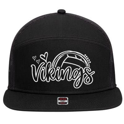 Volleyball Vikings School Sports Fan Team Spirit 7 Panel Mesh Trucker Snapback Hat