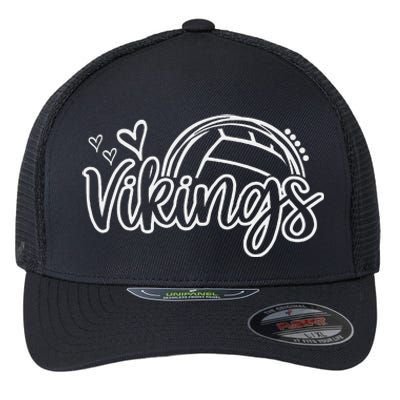 Volleyball Vikings School Sports Fan Team Spirit Flexfit Unipanel Trucker Cap