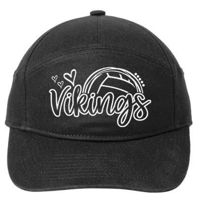 Volleyball Vikings School Sports Fan Team Spirit 7-Panel Snapback Hat