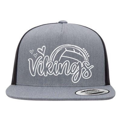 Volleyball Vikings School Sports Fan Team Spirit Flat Bill Trucker Hat