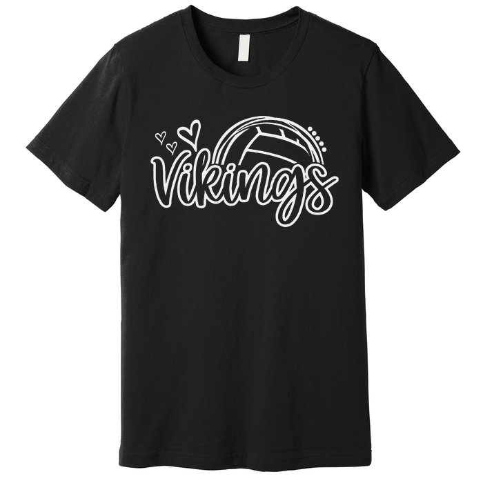 Volleyball Vikings School Sports Fan Team Spirit Premium T-Shirt