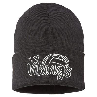 Volleyball Vikings School Sports Fan Team Spirit Sustainable Knit Beanie