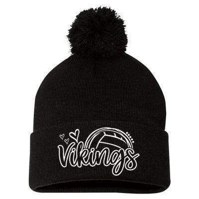 Volleyball Vikings School Sports Fan Team Spirit Pom Pom 12in Knit Beanie