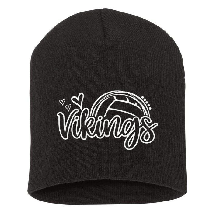 Volleyball Vikings School Sports Fan Team Spirit Short Acrylic Beanie