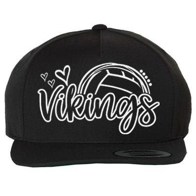 Volleyball Vikings School Sports Fan Team Spirit Wool Snapback Cap