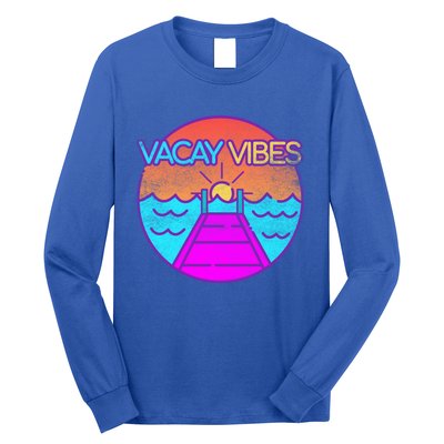 Vintage Vacay Summer Vacation Vibes Tee Beach Palms Cruise Great Gift Long Sleeve Shirt