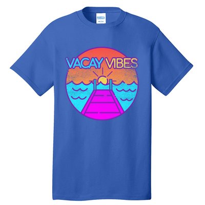 Vintage Vacay Summer Vacation Vibes Tee Beach Palms Cruise Great Gift Tall T-Shirt