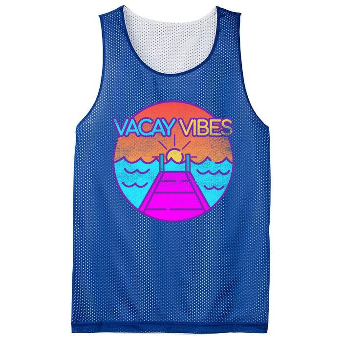 Vintage Vacay Summer Vacation Vibes Tee Beach Palms Cruise Great Gift Mesh Reversible Basketball Jersey Tank