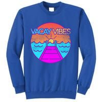 Vintage Vacay Summer Vacation Vibes Tee Beach Palms Cruise Great Gift Tall Sweatshirt