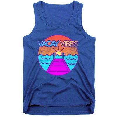 Vintage Vacay Summer Vacation Vibes Tee Beach Palms Cruise Great Gift Tank Top