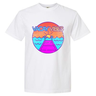 Vintage Vacay Summer Vacation Vibes Tee Beach Palms Cruise Great Gift Garment-Dyed Heavyweight T-Shirt