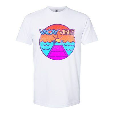 Vintage Vacay Summer Vacation Vibes Tee Beach Palms Cruise Great Gift Softstyle CVC T-Shirt