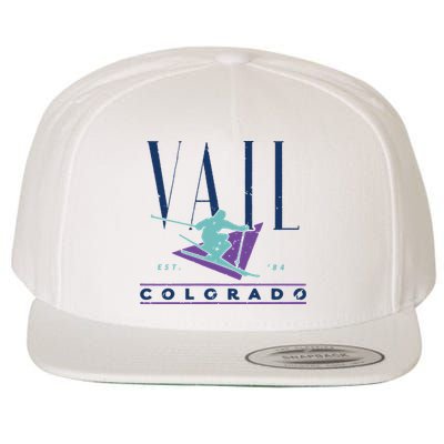 Vail Vintage Ski Wool Snapback Cap