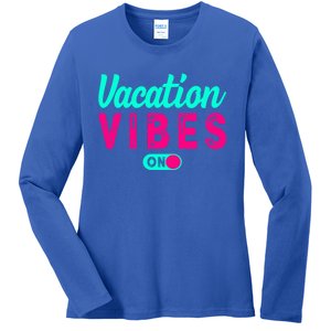 Vacay Vibes Summer Cruise Family Beach Mode Relax Vacation Cool Gift Ladies Long Sleeve Shirt