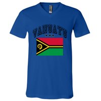 Vanuatu Vintage Throwback Flag Souvenir Gift V-Neck T-Shirt