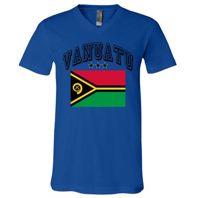 Vanuatu Vintage Throwback Flag Souvenir Gift V-Neck T-Shirt