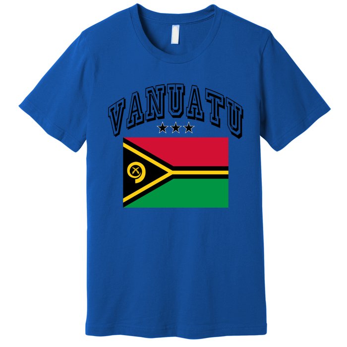 Vanuatu Vintage Throwback Flag Souvenir Gift Premium T-Shirt