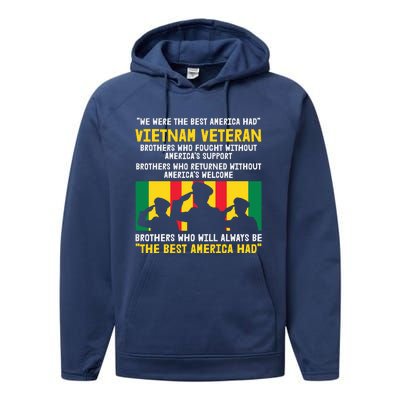 Vietnam Veteran The Best America Veteran Day Performance Fleece Hoodie