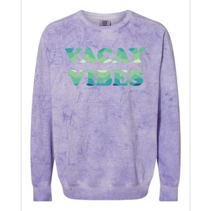 Vacay Vibes Tropical Beach Family Vacation Summer Graphic Gift Colorblast Crewneck Sweatshirt