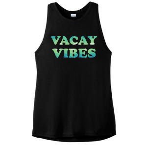 Vacay Vibes Tropical Beach Family Vacation Summer Graphic Gift Ladies PosiCharge Tri-Blend Wicking Tank