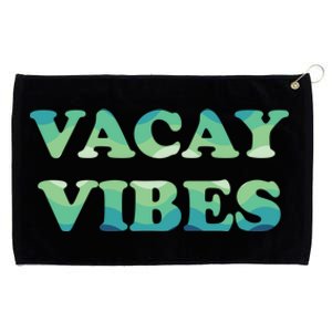 Vacay Vibes Tropical Beach Family Vacation Summer Graphic Gift Grommeted Golf Towel