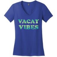 Vacay Vibes Tropical Beach Family Vacation Summer Graphic Gift Women's V-Neck T-Shirt