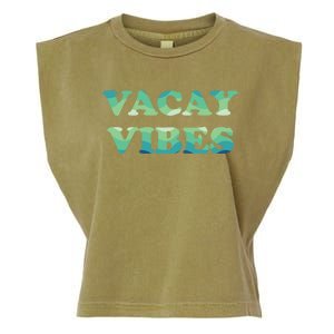 Vacay Vibes Tropical Beach Family Vacation Summer Graphic Gift Garment-Dyed Women's Muscle Tee