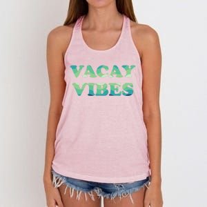 Vacay Vibes Tropical Beach Family Vacation Summer Graphic Gift Women's Knotted Racerback Tank