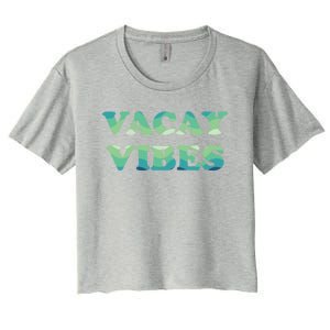 Vacay Vibes Tropical Beach Family Vacation Summer Graphic Gift Women's Crop Top Tee