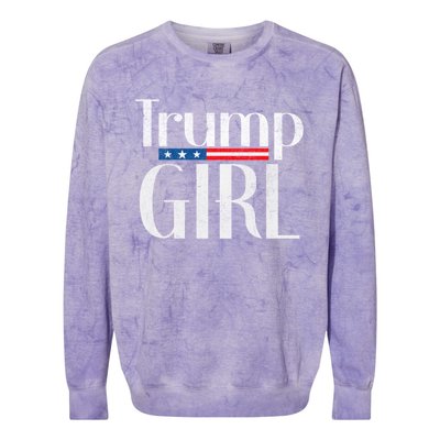 Vintage Vote Trump Republican Us Flag 2024 Gift Colorblast Crewneck Sweatshirt