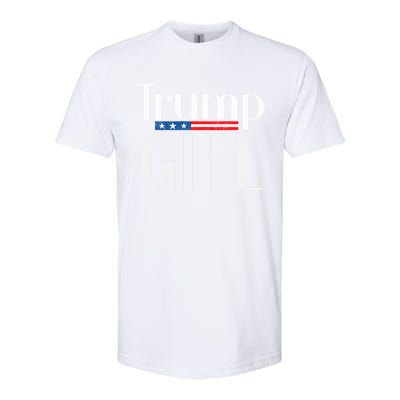 Vintage Vote Trump Republican Us Flag 2024 Gift Softstyle CVC T-Shirt