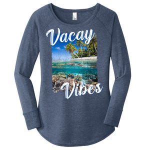 Vacay Vibes Tropical Island Beach Diving Snorkeling Vacation Gift Women's Perfect Tri Tunic Long Sleeve Shirt