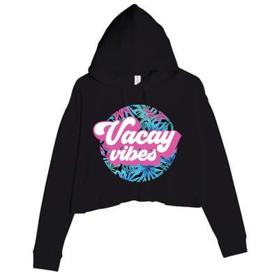 Vacay Vibes Tropical Palm Leaf Graphic Gift Crop Fleece Hoodie