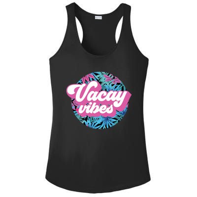 Vacay Vibes Tropical Palm Leaf Graphic Gift Ladies PosiCharge Competitor Racerback Tank