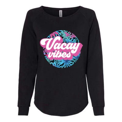 Vacay Vibes Tropical Palm Leaf Graphic Gift Womens California Wash Sweatshirt