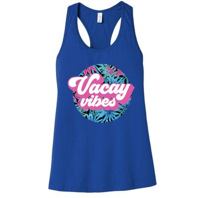 Vacay Vibes Tropical Palm Leaf Graphic Gift Women's Racerback Tank