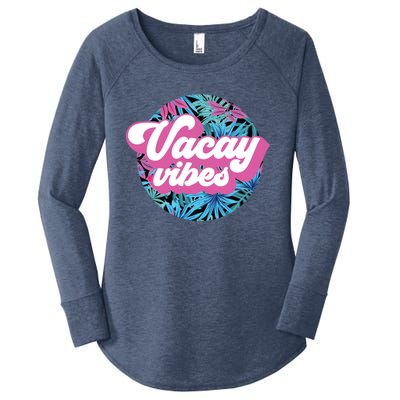 Vacay Vibes Tropical Palm Leaf Graphic Gift Women's Perfect Tri Tunic Long Sleeve Shirt