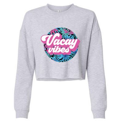 Vacay Vibes Tropical Palm Leaf Graphic Gift Cropped Pullover Crew