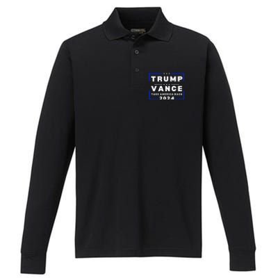 Vance Vp Trump Vice President Vance Trump 2024 Red Performance Long Sleeve Polo