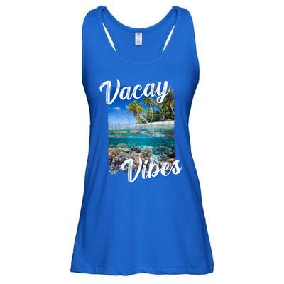 Vacay Vibes Tropical Island Beach Diving Snorkeling Vacation Gift Ladies Essential Flowy Tank