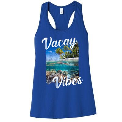 Vacay Vibes Tropical Island Beach Diving Snorkeling Vacation Gift Women's Racerback Tank