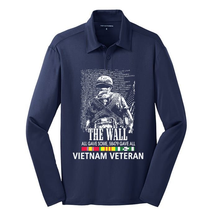 Vietnam Veteran The Wall All Gave Some 58479 Gave All Silk Touch Performance Long Sleeve Polo