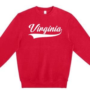 Virginia Va Throwback Design Classic Premium Crewneck Sweatshirt