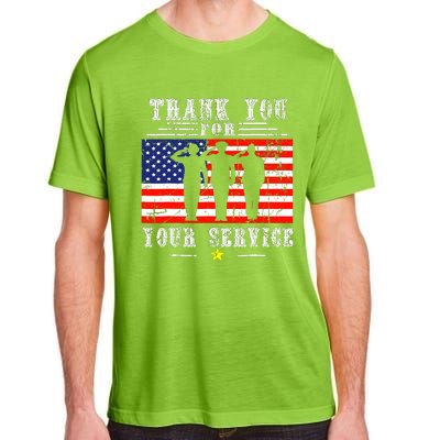 Vintage Veteran Thank You For Your Service Veterans Day Adult ChromaSoft Performance T-Shirt