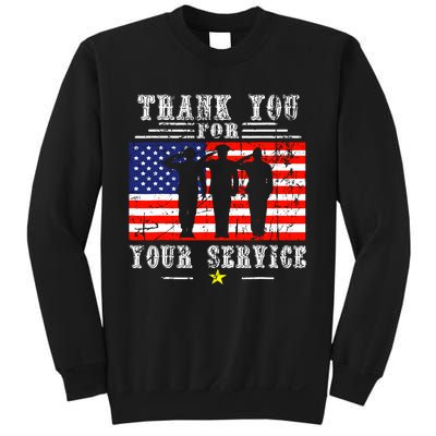 Vintage Veteran Thank You For Your Service Veterans Day Sweatshirt