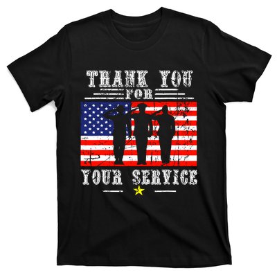 Vintage Veteran Thank You For Your Service Veterans Day T-Shirt