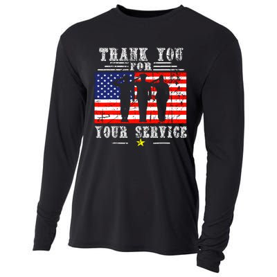 Vintage Veteran Thank You For Your Service Veterans Day Cooling Performance Long Sleeve Crew