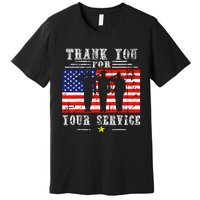 Vintage Veteran Thank You For Your Service Veterans Day Premium T-Shirt