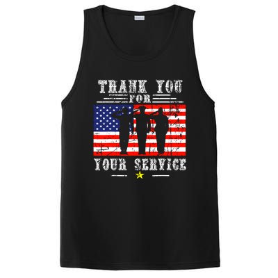 Vintage Veteran Thank You For Your Service Veterans Day PosiCharge Competitor Tank