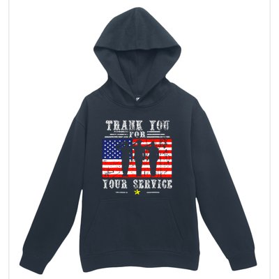 Vintage Veteran Thank You For Your Service Veterans Day Urban Pullover Hoodie